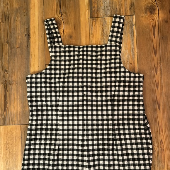 Black gingham print overalls - Picture 3 of 5